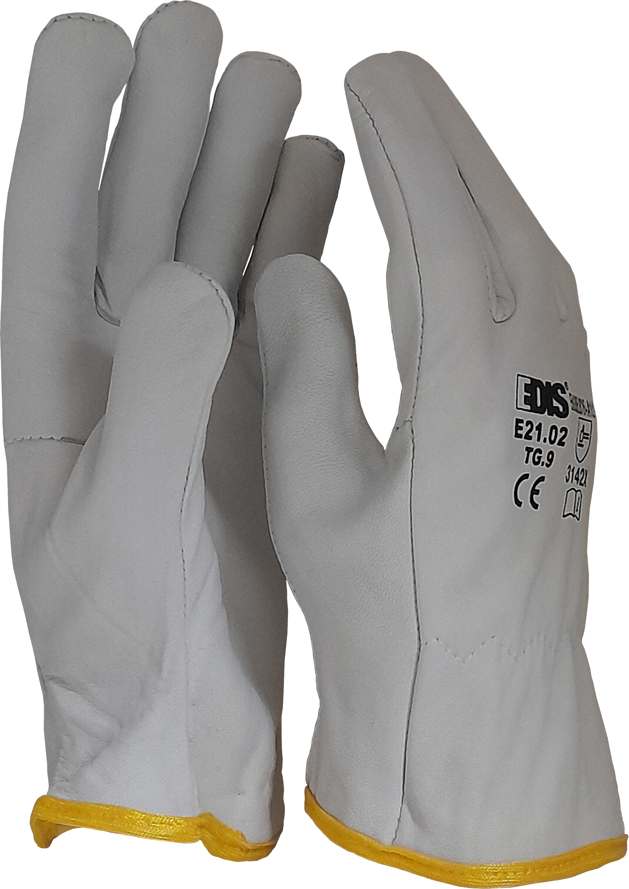 Delta Plus FBN4910 Set Guanti Da Lavoro In Pelle Fiore Naturale - Modello Regolabile, Colore Grigio, Taglia 10 (Confezione Risparmio)