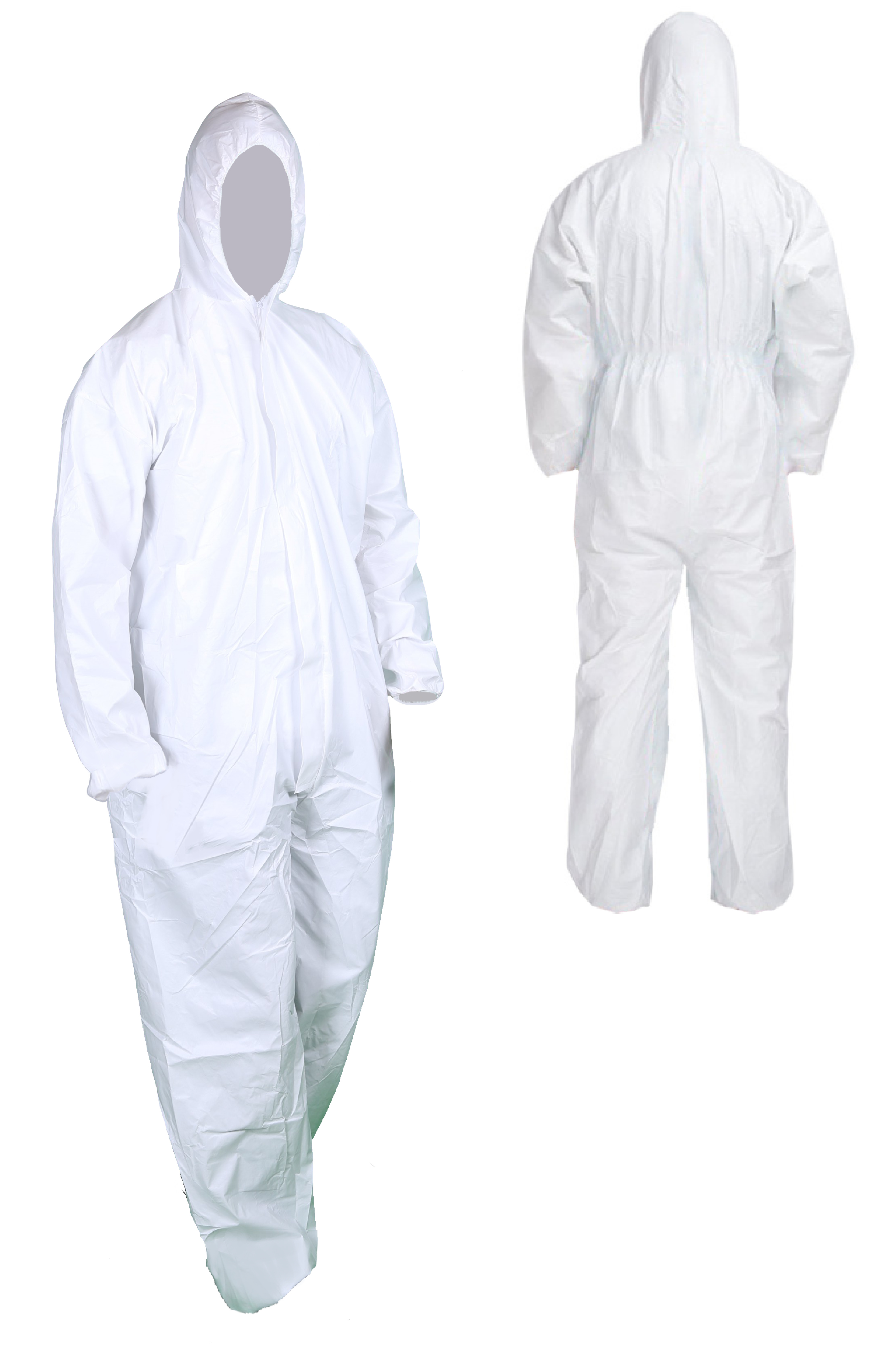 Tuta Monouso In Laminato Ajsia - Bianca, Taglia XXL, Con Cappuccio, Polsini E Chiusura A Cerniera