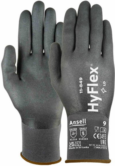 Guanti Da Lavoro In Poliestere Con Rivestimento In Schiuma Nitrile, Grigio, Taglia L, Leggeri E Traspiranti - 4